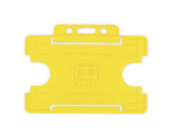 Yellow Single-Sided Open Faced ID Card Holders - Landscape (Pack of 100)